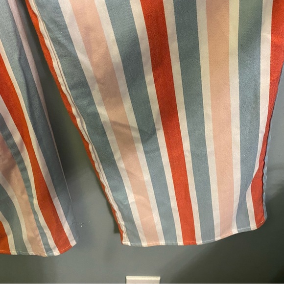 Romeo Juliet Pink Blue Striped Tie Front Couture Jumpsuit Sz M - Picture 5 of 7